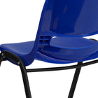 Flash Furniture HERCULES Series Kid's Navy Ergonomic Shell Stack Chair with Black Frame & 14" Seat Height-Vented Back allows air circulation