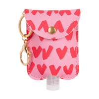Pep Rally PU Sanitizer Holder with Bottle - Hearts-Sanitizer holder