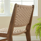 Modway Saoirse Woven Rope Wood Dining Side Chair - Walnut/Natural - 2 Pack-Foot Pads for Floor Protection