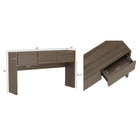 Manhattan Comfort Linda Modern 3-Drawer Console Table - Walnut Brown-Sleek, hardware-free front for a seamless, modern look