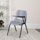 Flash Furniture Grey Ergonomic Shell Chair with Left Handed Flip-Up Tablet Arm-Compact Size Desk
