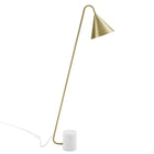Modway Ayla Marble Base Floor Lamp - Satin Brass-Requires 1 E26 40W Max Bulb (Not Included)