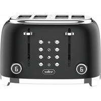 Salton NuRetro Digital 4 Slice Toaster - Midnight Black-6 different toasting levels for precise browning, from lightly golden to extra crisp. reheat, defrost and bagel (toasts only one side) functions for perfect results.