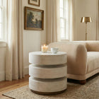 Zuo Laha Side Table - Oak White-Dimensions: 21.1" L x 21.1" W x 21.5" H