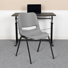 Flash Furniture HERCULES Series Grey Ergonomic Shell Stack Chair with Black Frame-Grey Powder Coated Frame Finish with Plastic Floor Glides