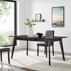 Modway Oracle 69" Rectangle Dining Table - Cappuccino-Wood Grain Veneer and MDF