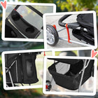 PawHut Deluxe 3-Wheel Pet Stroller with Brake, Canopy and Cupholders - Black-Strong construction withstands everyday wear and tear 