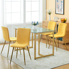 FurnitureR Dining Side Chair - Yellow - 4 Pack-Dimensions: 17.32"W x 21.26"D x 34.25"H