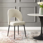 Modway Rouse Upholstered Fabric Dining Side Chair - Black/Beige-Dense Foam Padding