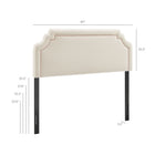 Modway Magnolia Stain-Resistant Performance Velvet King Size Headboard - Alabaster/Pink-Padded King Size Headboard