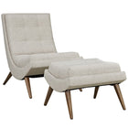 Modway Ramp Upholstered Fabric Lounge Chair Set - Sand-Modern Lounge Chair