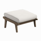 Modway Saratoga Outdoor Patio Teak Ottoman - Weathered Grey-Stain and Water-Resistant Fabric