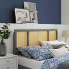 Modway Delmare Cane Full Headboard - Grey-Interchangeable Bed Frame Options