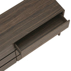 Manhattan Comfort Linda 72" Modern 6-Drawer Double Dresser - Walnut Brown-Clean, flat-front drawer design for a minimalist, contemporary aesthetic