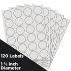 JAM Paper Round Circle Label Sticker Seals, 1 2/3 inch diameter, White, 2 Sets of 120 (3147612193g)-Size: 1.6"