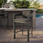 Modway Tahoe Outdoor Patio Aluminum Counter Stool - 36.5" - Charcoal-Slatted Seat