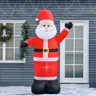 HOMCOM 8' Lit Inflatable Santa Claus Waving Christmas Decoration-Includes 5 stakes, 3 drawstrings and 2 sandbags to keep it anchored on windy nights 