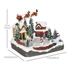 HOMCOM Animated Plug-In Lit Christmas Village with Santa and Deer-Quality resin material is sturdy and unfadable 