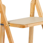 Flash Furniture HERCULES Series Natural Wood Folding Chair with Vinyl Padded Seat-Beechwood Construction