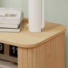 HOMCOM Nightstand with Shutter Doors - Oak - Set of 2-Scratch-resistant melamine surface ensures longevity