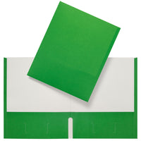 Staples 2 Pocket Portfolio - Green - 25 Pack-Holds up to 100 sheets of Letter Size paper (50 per pocket)