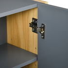 Kleankin Wall Mount Bathroom Mirror Cabinet with Three Doors - Grey-Made of quality MDF board for sturdy construction
