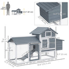 PawHut 60" Small Wooden Chicken Coop with Removable Tray - White-Raised perch to keep your chickens dry and warm 