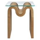 Modway Ondine Glass Top Side Table - Natural-Assembly Required