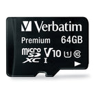 Verbatim 64GB Class 10 UHS-1 MicroSDXC Card with Adapter, Black-Offers up to 64GB of storage space