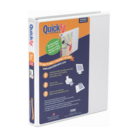 Davis Group QuickFit Round-Ring View Binder, White, 3-Ring, Letter Size, 1"-Letter size