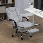 Vinsetto Reclining Gaming Massage Office Chair with Heat - Grey-Velvet-feel fabric for stylish and comfort
