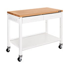Seville Classics - Work Center Island Table - 48" L x 24" W x 36" H - White-Solid polyurethane-coated wood top measures 1.5" thick