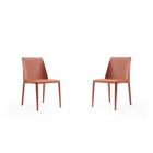 Manhattan Comfort Paris 18.11" Modern Faux Leather Upholstered Dining Chair - Clay - Set of 2-Modern Dining Chair Perfect for Dining and Home Office Use. Set of 2