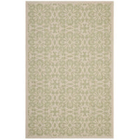 Modway Ariana Vintage Floral Trellis Indoor/Outdoor Area Rug - 8 ft W x 10 ft L - Light Green/Beige-Vintage Floral Trellis Area Rug