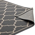 Modway Avena Moroccan Quatrefoil Trellis Indoor/Outdoor Area Rug - 8 ft W x 10 ft L - Grey/Beige-High Density / Machine-Woven