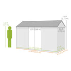 Outsunny Metal Garden Storage Shed with Lockable Door - 12' x 5.5' - Green-Includes four vents and a window for air and light
