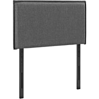 Modway Camille Upholstered Fabric Twin Headboard - Grey-Fine Polyester Upholstery
