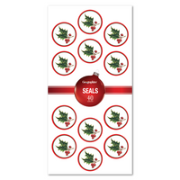 Geographics Holly & Ivy Seals - 1.25" - 40 Pack-Seasonal Design:  Self adhesive seals; 40 per package