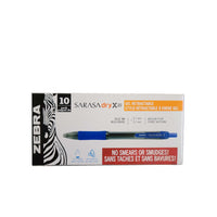 Zebra Sarasa Gel Pens Retractable – 0.7mm – Blue – 10 Pack-Soft latex-free rubber grip