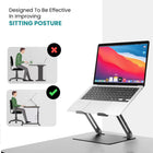 ShoppingAll Laptop Stand Riser for up to 17.3" Devices - Grey - 5 Pack-Improved Airflow Design – Open structure enhances ventilation and prevents device overheating.