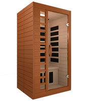 Westinghouse Hemlock 1-Person Infrared Sauna with Light Therapy - 39" W x 35" D - Light Brown-Five high performance infrared carbon film heating panels