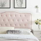 Modway Sophia Tufted Performance Velvet Twin Headboard - Pink-Performance Velvet Upholstery