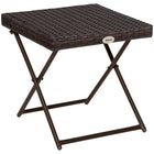 Outsunny Rattan Coffee Table for Balcony - Brown-Metal frame in powder coating, anti-peeling and corrosion resistant   