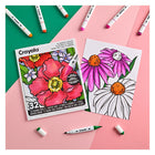 Crayola 32-Page Adult Colouring Book - Flower Child-Artwork is optimized for blending and shading when paired with Crayola Alcohol Markers (sold separately)