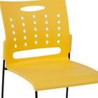 Flash Furniture HERCULES Series Sled Base Stack Chair with Air-Vent Back - Yellow-Carrying Handle Cutout for Easy Movement