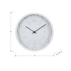 Monarch Specialties 9118 12" Round Juvenile Wall Clock - White Face/White Frame-The bold, raised numeric display in both a 12 hour and 24 hour format, under a clear glass surface is designed for effortless readability