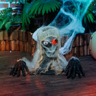 HOMCOM Animated Half-Body Mummy Halloween Decoration-Dynamic sound and red light effects create an immersive, terrifying Halloween atmosphere 