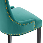 Modway Marquis Performance Velvet Dining Chairs - Teal - 2 Pack-9