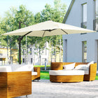 Outsunny 8' L x 8' W Square Patio Hanging Offset Umbrella with 360° Rotation - Cream White-8' x 8' (245 x 245 cm) canopy offers complete shade in any park, garden, patio, backyard, beach, pool or other outdoor settings  