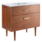 Modway Cassia 36" Bathroom Vanity - Natural/White-Assembly Required